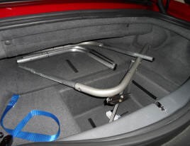 Jaguar F Type Bicycle Rack. Stores In Trunk/Boot.  No Tools Required