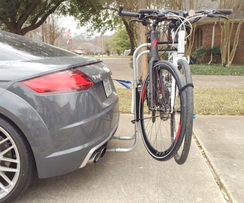 OEM quality Bike Racks & eBike Racks for ALL Audi TT's. 3 minute on/off. Stores inTrunk. No cut, drill, removals to install TT under car parts. Inconspicuous